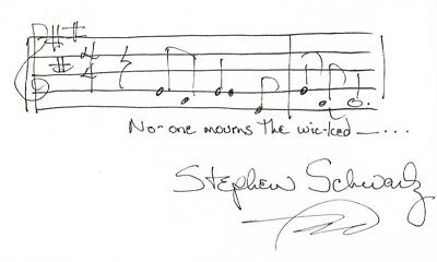 wicked musical no one mourns the wicked stephen schwartz handwritten