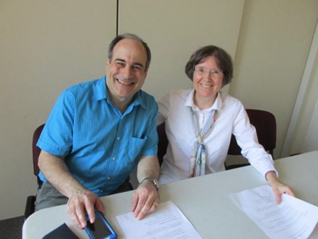Eric Sirota and Carol de Giere from the Summer 2015 meeting discussing musical theatre festivals.