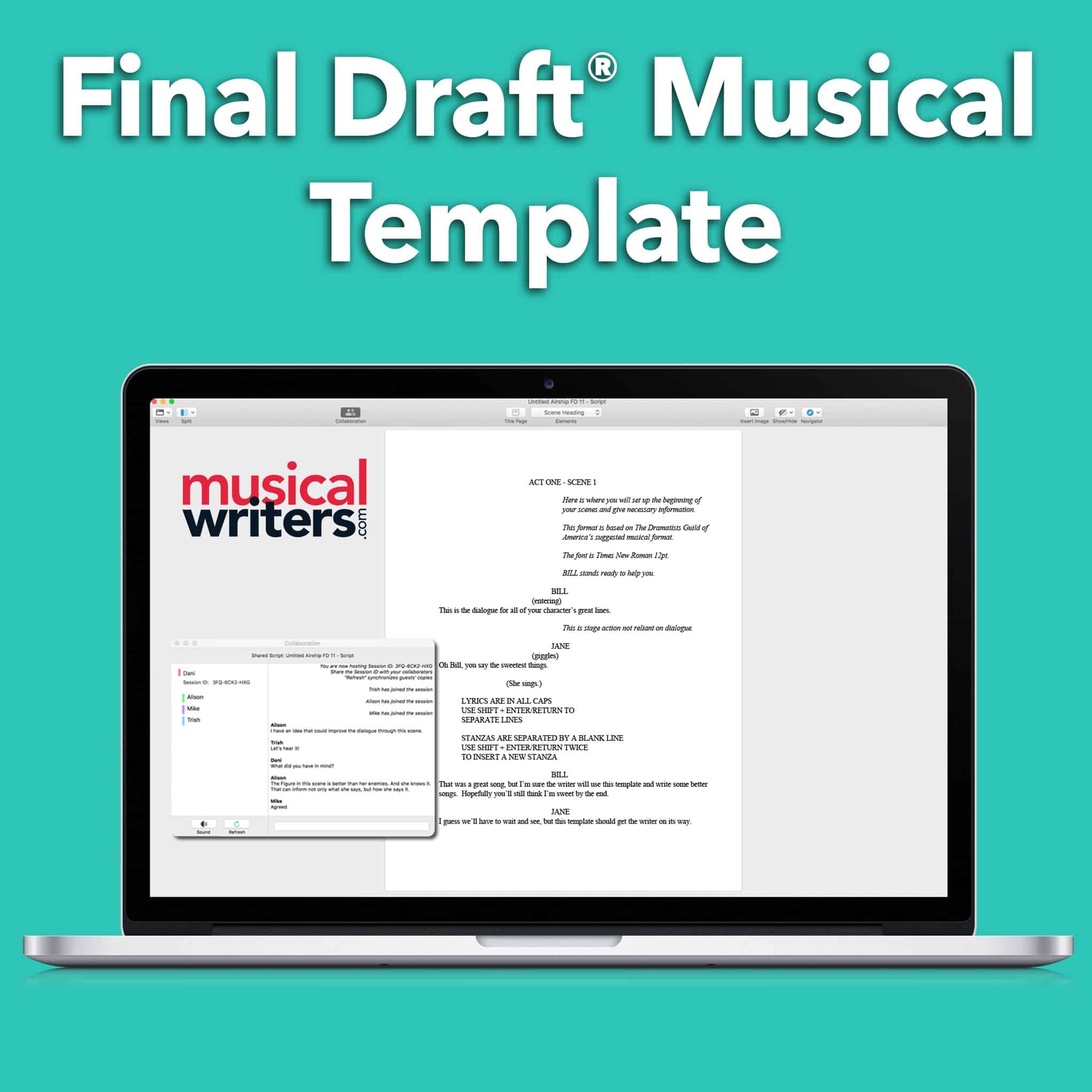 MW Final Draft Musical Template Product Image