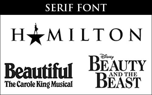 Broadway key art fonts serif