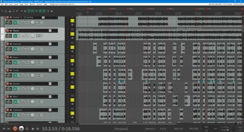Reaper software to record and mix a concept album