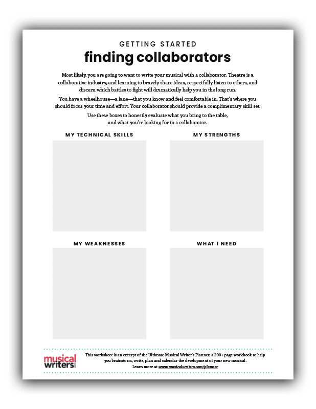 musical writers finding collaborators worksheet