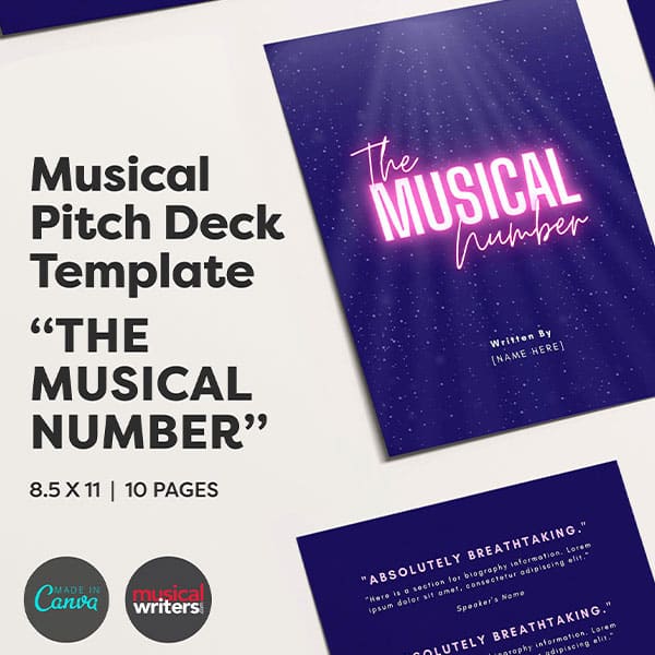 Pitch Deck Template MUSICAL NUMBER (Canva)