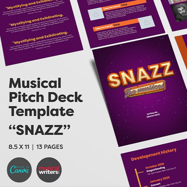 Musical Pitch Deck Template Snazz
