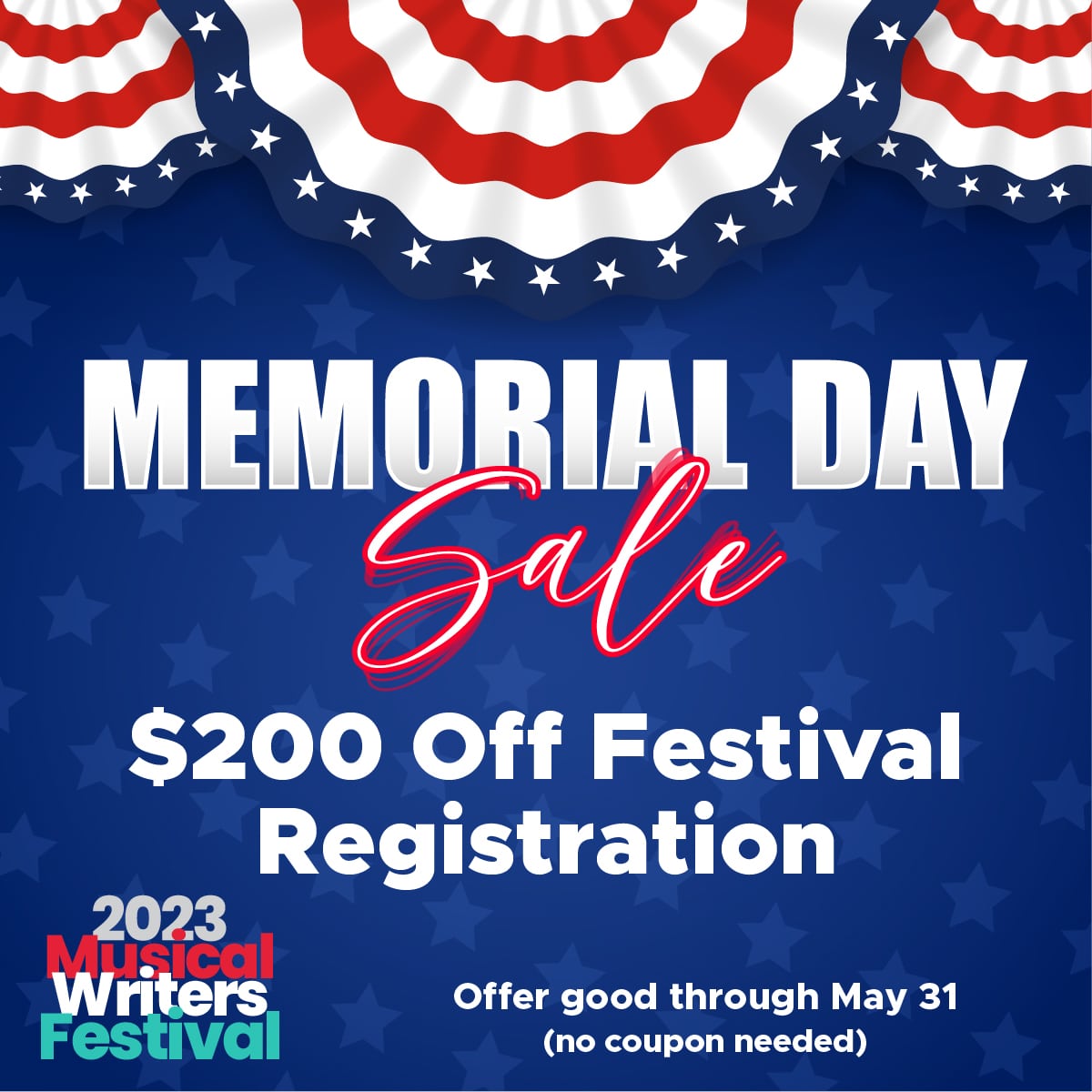 2023 Musical Writers Festival Memorial Day Sale