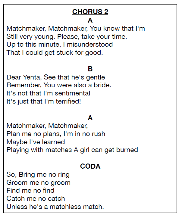 Matchmaker Lyrics Part 3