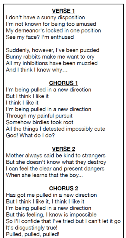 Lyrics from Pulled, Part 1