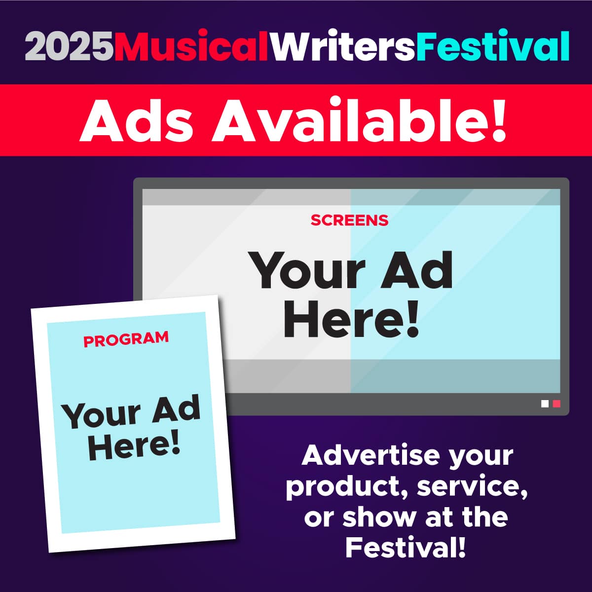 Advertise at the 2025 Musical Writers Festival