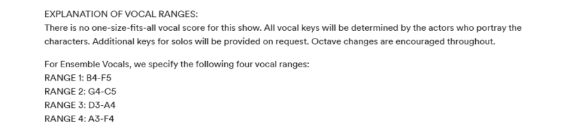 Explanation of Vocal Ranges from the musical Ernxt