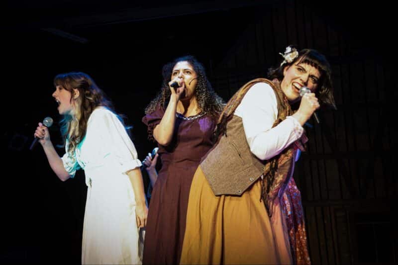 Cast members sing "Mama Who Bore Me" Reprise